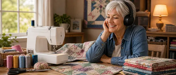 Listener enjoying an Audible story